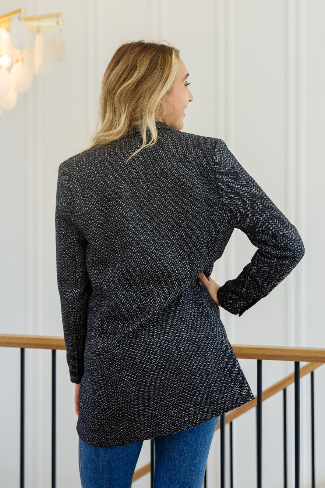 Chic Upon Arrival Button Down Blazer Jacket In Black - Happily Ever Atchison Shop Co.