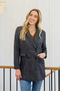 Chic Upon Arrival Button Down Blazer Jacket In Black - Happily Ever Atchison Shop Co.