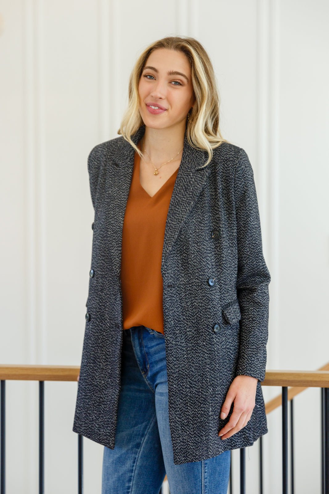 Chic Upon Arrival Button Down Blazer Jacket In Black - Happily Ever Atchison Shop Co.