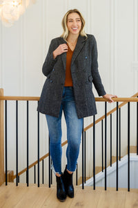 Chic Upon Arrival Button Down Blazer Jacket In Black - Happily Ever Atchison Shop Co.