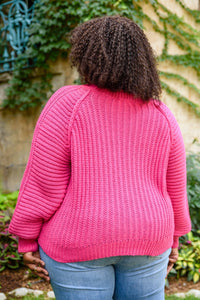 Claim The Stage Knit Sweater In Hot Pink - Happily Ever Atchison Shop Co.