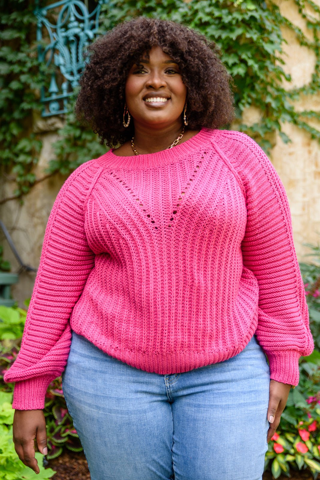 Claim The Stage Knit Sweater In Hot Pink - Happily Ever Atchison Shop Co.