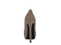 CLARISSE Diamante Faux Suede high Heeled Pumps - Happily Ever Atchison Shop Co.