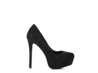 CLARISSE Diamante Faux Suede high Heeled Pumps - Happily Ever Atchison Shop Co.