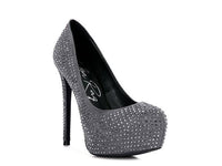 CLARISSE Diamante Faux Suede high Heeled Pumps - Happily Ever Atchison Shop Co.