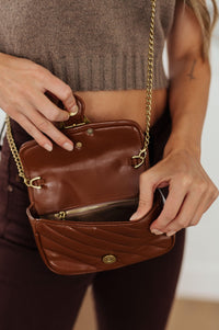 Classic Beauty Quilted Clutch in Brown - Happily Ever Atchison Shop Co.