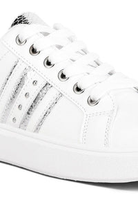 Claude Faux Leather Back Panel Detail Sneakers - Happily Ever Atchison Shop Co.