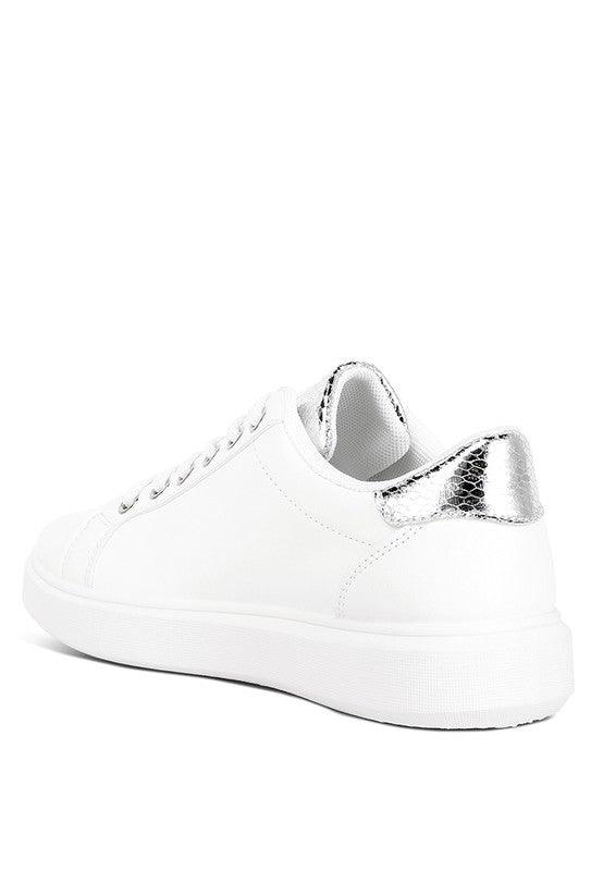 Claude Faux Leather Back Panel Detail Sneakers - Happily Ever Atchison Shop Co.