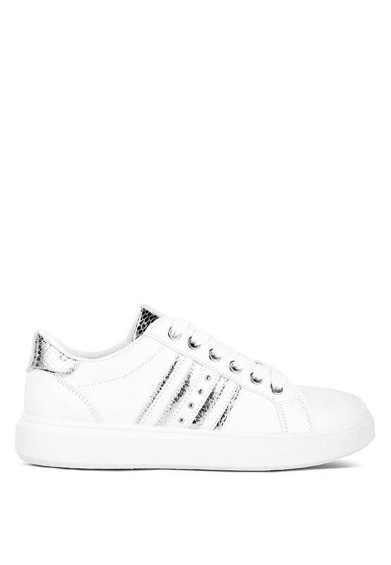 Claude Faux Leather Back Panel Detail Sneakers - Happily Ever Atchison Shop Co.