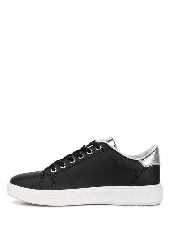 Claude Faux Leather Back Panel Detail Sneakers - Happily Ever Atchison Shop Co.