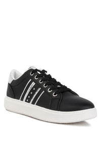 Claude Faux Leather Back Panel Detail Sneakers - Happily Ever Atchison Shop Co.