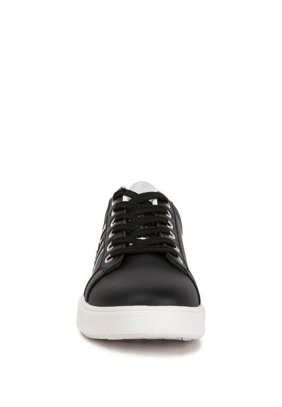 Claude Faux Leather Back Panel Detail Sneakers - Happily Ever Atchison Shop Co.