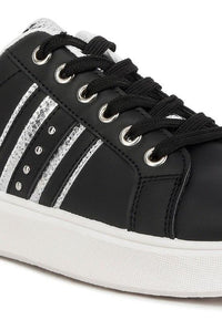 Claude Faux Leather Back Panel Detail Sneakers - Happily Ever Atchison Shop Co.