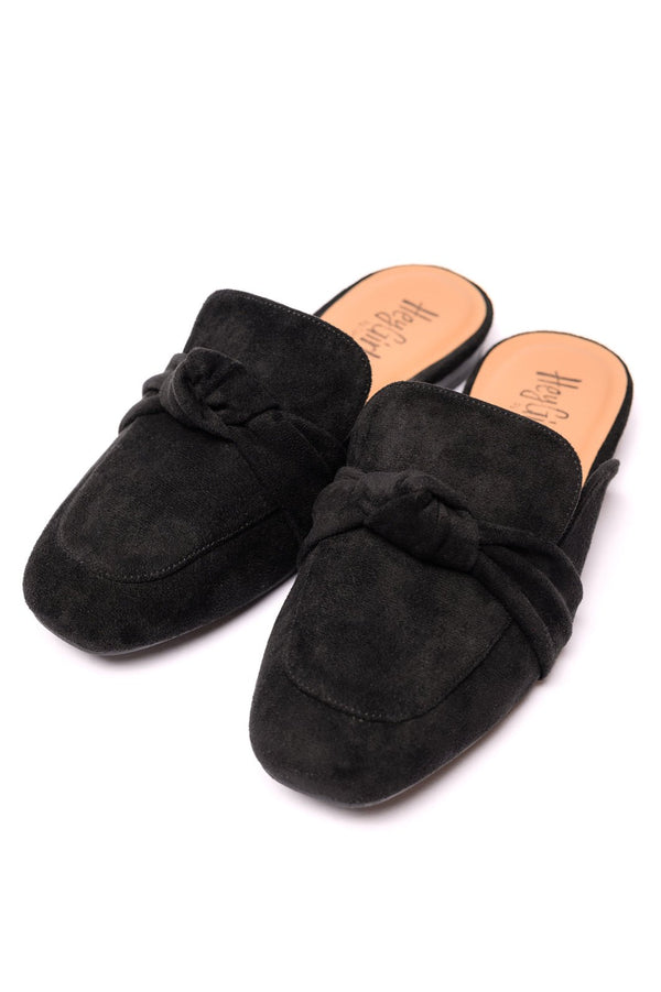 Clingy Mules in Black Faux Suede - Happily Ever Atchison Shop Co.