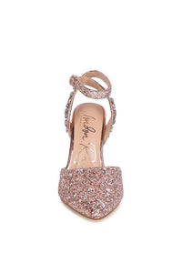 Cloriss Embellished Glitter Stiletto Sandals - Happily Ever Atchison Shop Co.