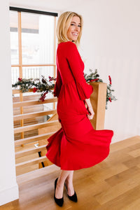 Cloudy Skies Dress in Crimson - Happily Ever Atchison Shop Co.