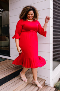 Cloudy Skies Dress in Crimson - Happily Ever Atchison Shop Co.