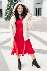 Cloudy Skies Dress in Crimson - Happily Ever Atchison Shop Co.
