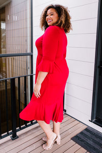 Cloudy Skies Dress in Crimson - Happily Ever Atchison Shop Co.