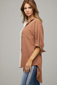 Color Block Button Down Shirt - Happily Ever Atchison Shop Co.