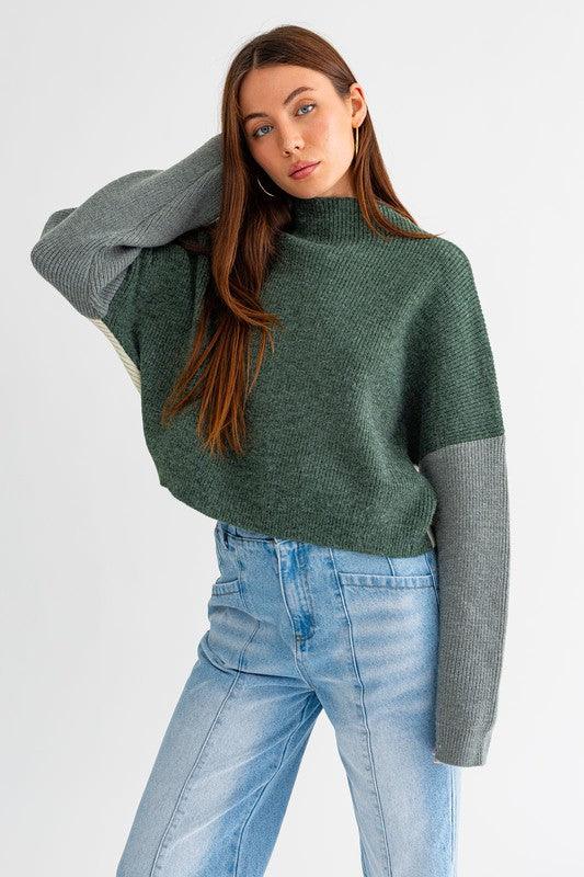 Color Block Oversized Sweater - Happily Ever Atchison Shop Co.