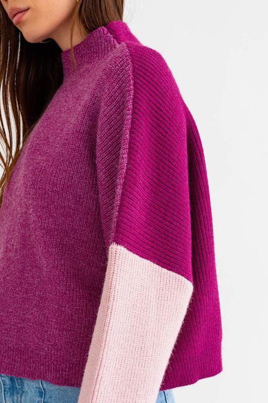 Color Block Oversized Sweater - Happily Ever Atchison Shop Co.
