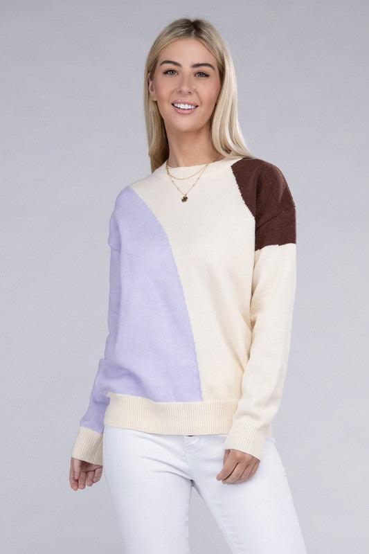 Color Block Pullover Sweater - Happily Ever Atchison Shop Co.