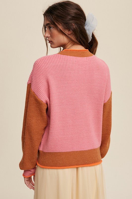 Color Block Ribbed Knit Sweater - Happily Ever Atchison Shop Co.