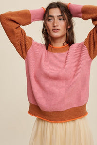 Color Block Ribbed Knit Sweater - Happily Ever Atchison Shop Co.