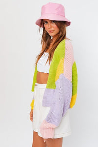 Color Block Sweater Cardigan - Happily Ever Atchison Shop Co.