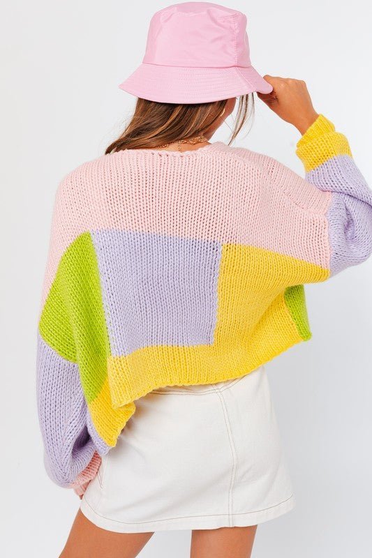 Color Block Sweater Cardigan - Happily Ever Atchison Shop Co.