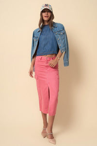 COLOR CARGO MIDI SKIRT - Happily Ever Atchison Shop Co.