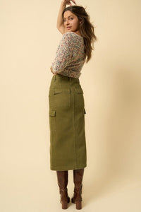 COLOR CARGO MIDI SKIRT - Happily Ever Atchison Shop Co.