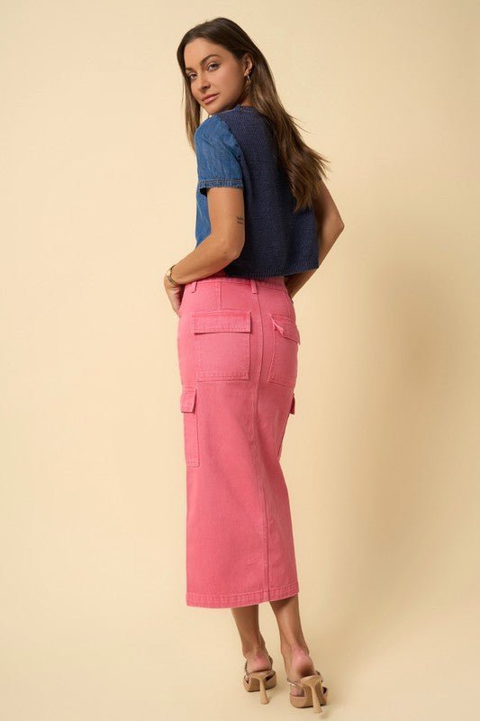 COLOR CARGO MIDI SKIRT - Happily Ever Atchison Shop Co.