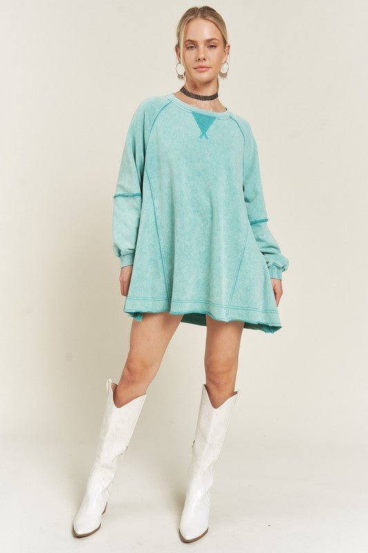 COLORWASH TUNIC SWEATSHIRT - Happily Ever Atchison Shop Co.