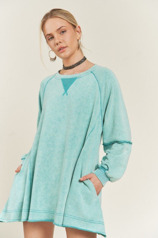 COLORWASH TUNIC SWEATSHIRT - Happily Ever Atchison Shop Co.