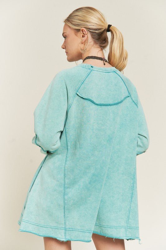 COLORWASH TUNIC SWEATSHIRT - Happily Ever Atchison Shop Co.