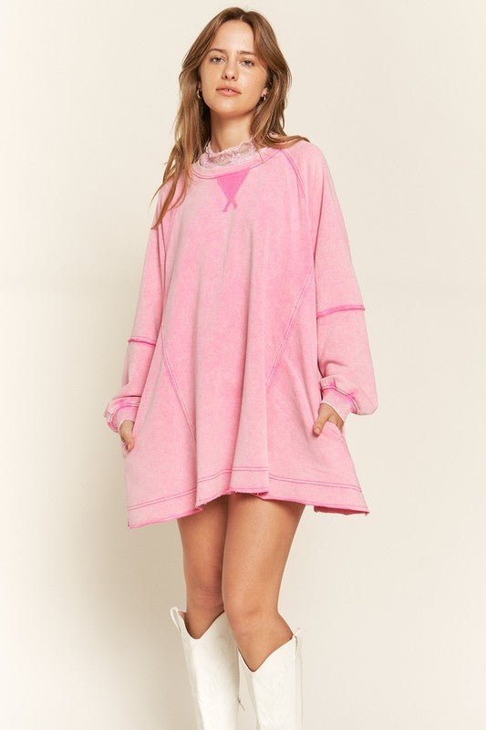 COLORWASH TUNIC SWEATSHIRT - Happily Ever Atchison Shop Co.