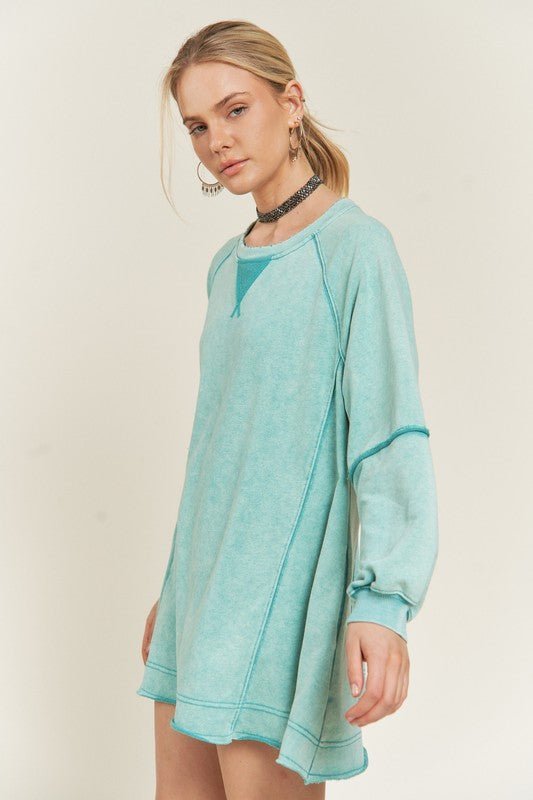 COLORWASH TUNIC SWEATSHIRT - Happily Ever Atchison Shop Co.