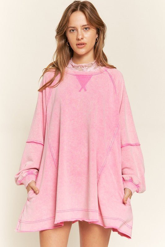 COLORWASH TUNIC SWEATSHIRT - Happily Ever Atchison Shop Co.