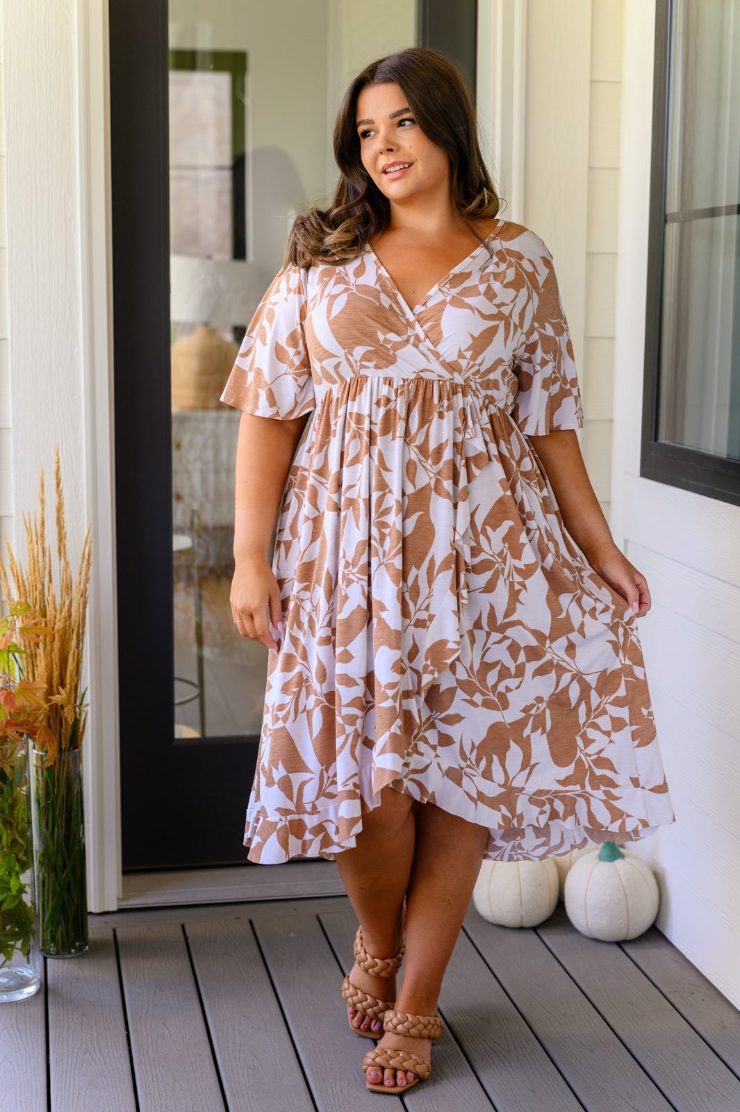 Conversation Starter Floral Faux Wrap Dress - Happily Ever Atchison Shop Co.