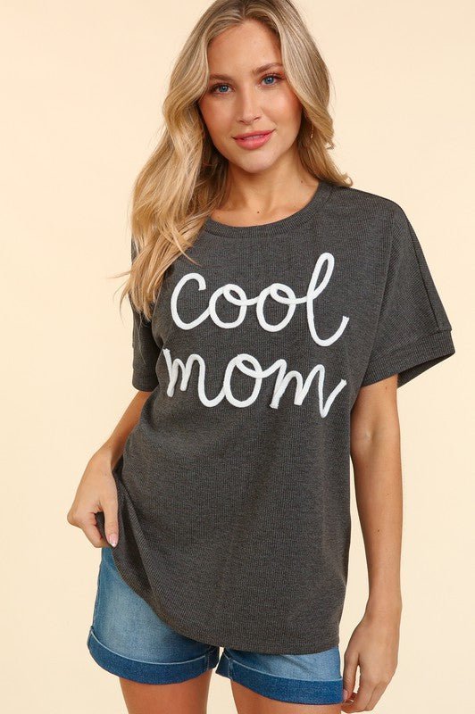 COOL MOM POP UP LETTER DOLMAN KNIT TOP - Happily Ever Atchison Shop Co.