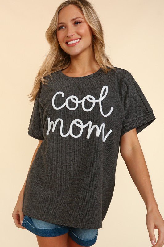 COOL MOM POP UP LETTER DOLMAN KNIT TOP - Happily Ever Atchison Shop Co.