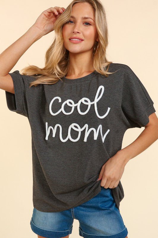 COOL MOM POP UP LETTER DOLMAN KNIT TOP - Happily Ever Atchison Shop Co.