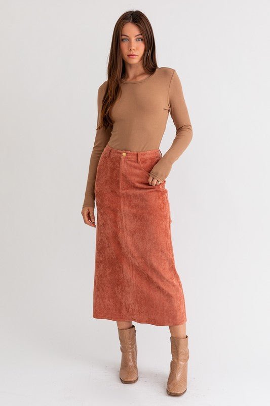 Cord Maxi Skirt - Happily Ever Atchison Shop Co.