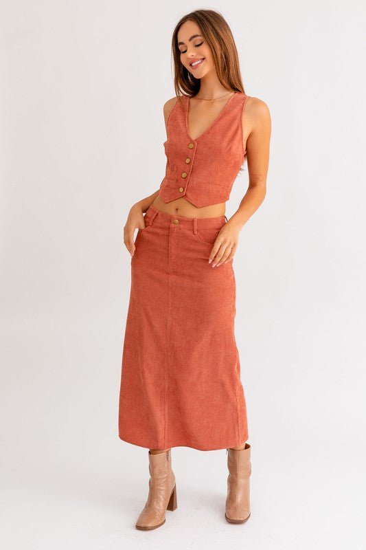 Cord Maxi Skirt - Happily Ever Atchison Shop Co.