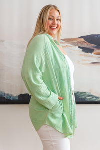 Corey Button Up Top In Vintage Green - Happily Ever Atchison Shop Co.