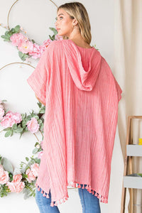 Cotton Bleu by Nu Label Tassel Hem Hooded Cover Up - Happily Ever Atchison Shop Co.