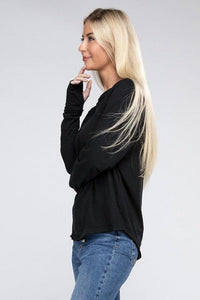 Cotton Raglan Sleeve Thumbhole Top - Happily Ever Atchison Shop Co.