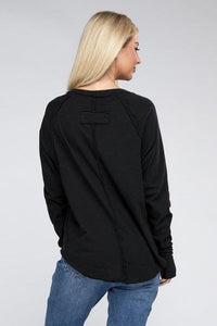 Cotton Raglan Sleeve Thumbhole Top - Happily Ever Atchison Shop Co.